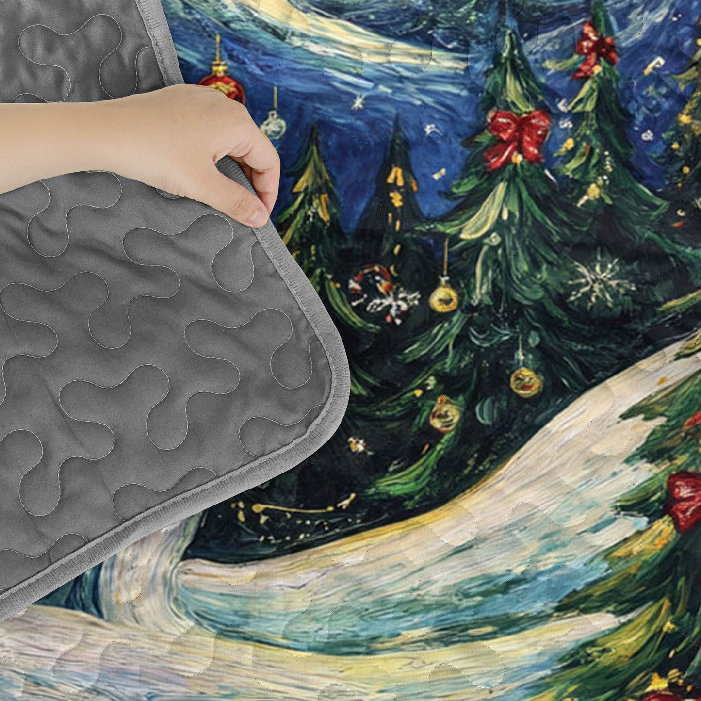 Shineful Quilt 3-Piece Set Starry Christmas Pup