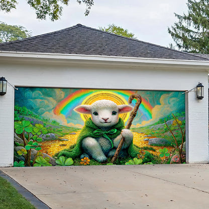 Shineful Garage Door Banner Decoration Little Lamb Blessing