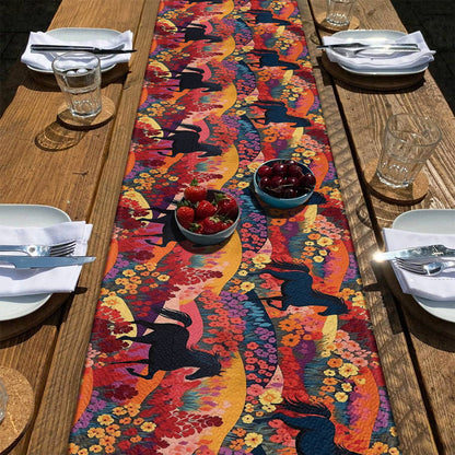 Shineful 2D Flat Print Quilted Table Runner Equestrian Dreams