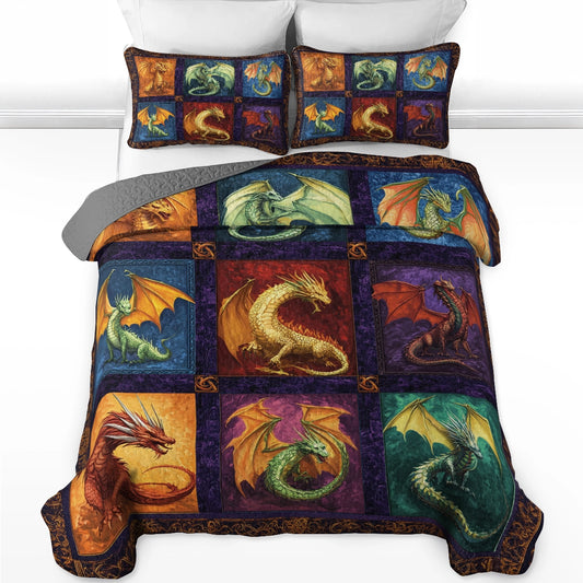 Shineful All Season Quilt 3-Piece Set - Legend of the Dragons