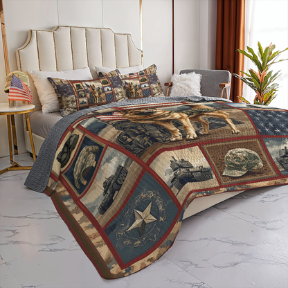 Shineful All Season Quilt 3-Piece Set Patriotic Shepherd Tribute