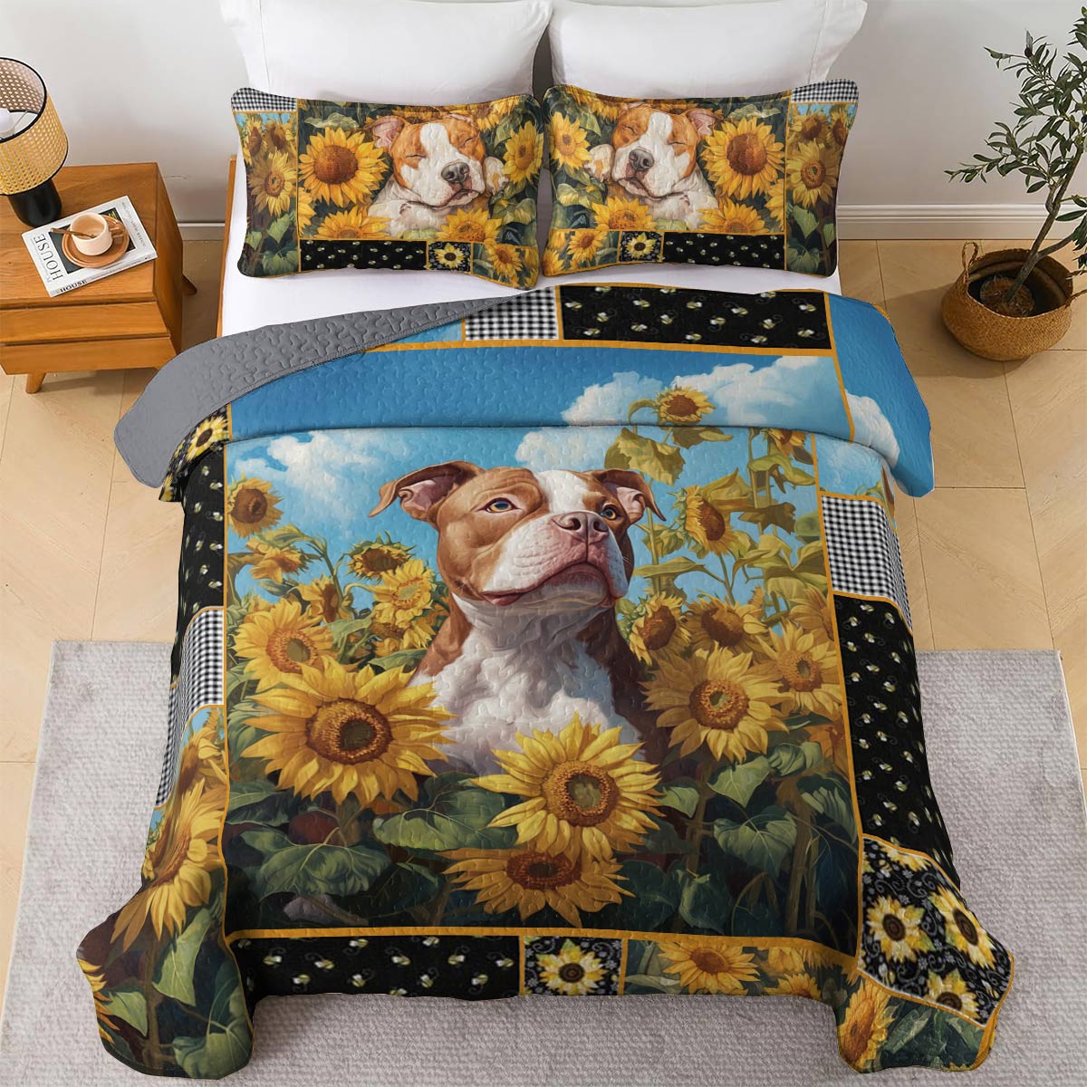 Shineful All Season Quilt 3-Piece Set Pitbull Sunshine