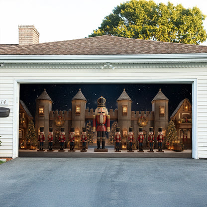 Shineful Garage Door Banner Decoration Nutcracker Castle Guard Christmas