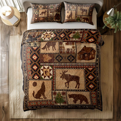 Shineful All Season Quilt 3-Piece Set Wild Forest Adventure