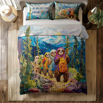 Shineful All Season Quilt 3-Piece Set Adventure Sloth Hiking