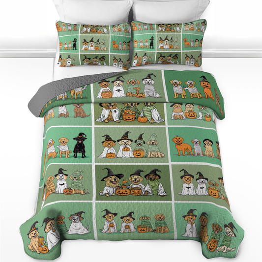 Shineful All Season Quilt 3-Piece Set - Golden Halloween