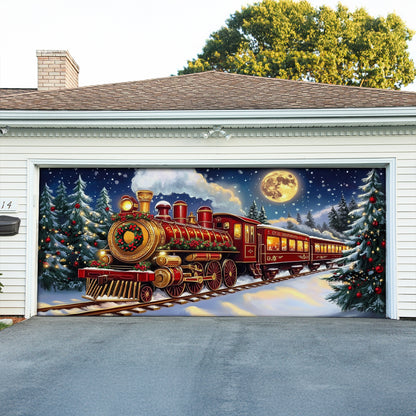 Shineful Garage Door Banner Decoration Christmas Magical Train