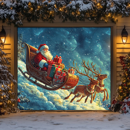 Shineful Garage Door Banner Decoration Christmas Santa's Sleigh