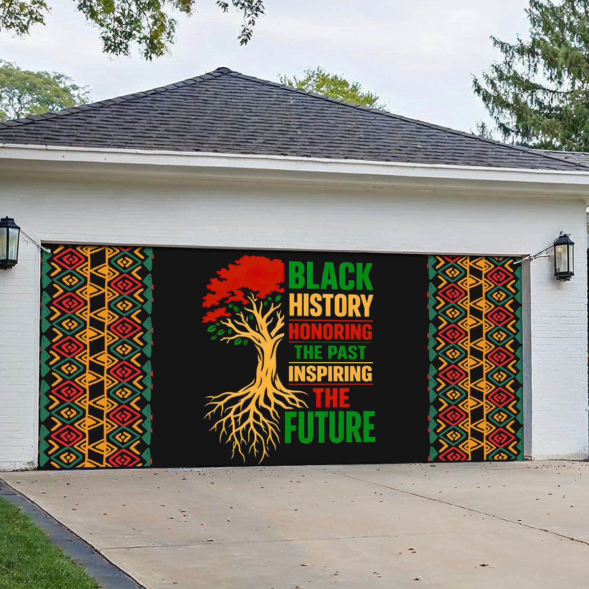 Shineful Garage Door Banner Decoration Legacy Tree