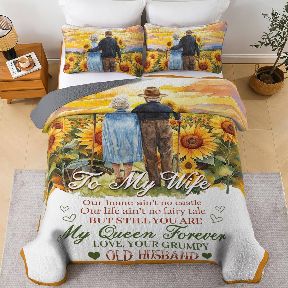 Shineful All Season Quilt 3-Piece Set Sunflower Love