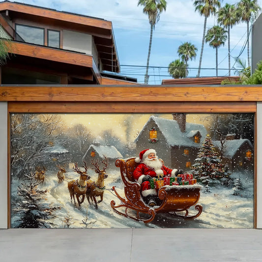 Shineful Garage Door Banner Decoration Santa's Magical Christmas Eve