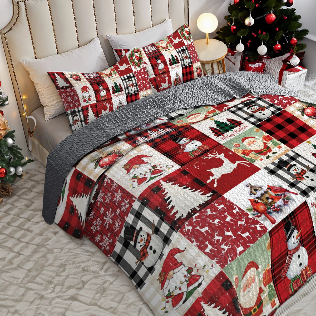 Shineful All Season Quilt 3-Piece Set - Festive Christmas