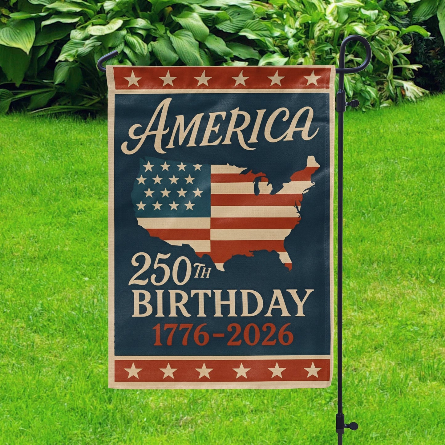 Shineful Gargen Flag 12" x 18" - Celebrating 250 Years of America