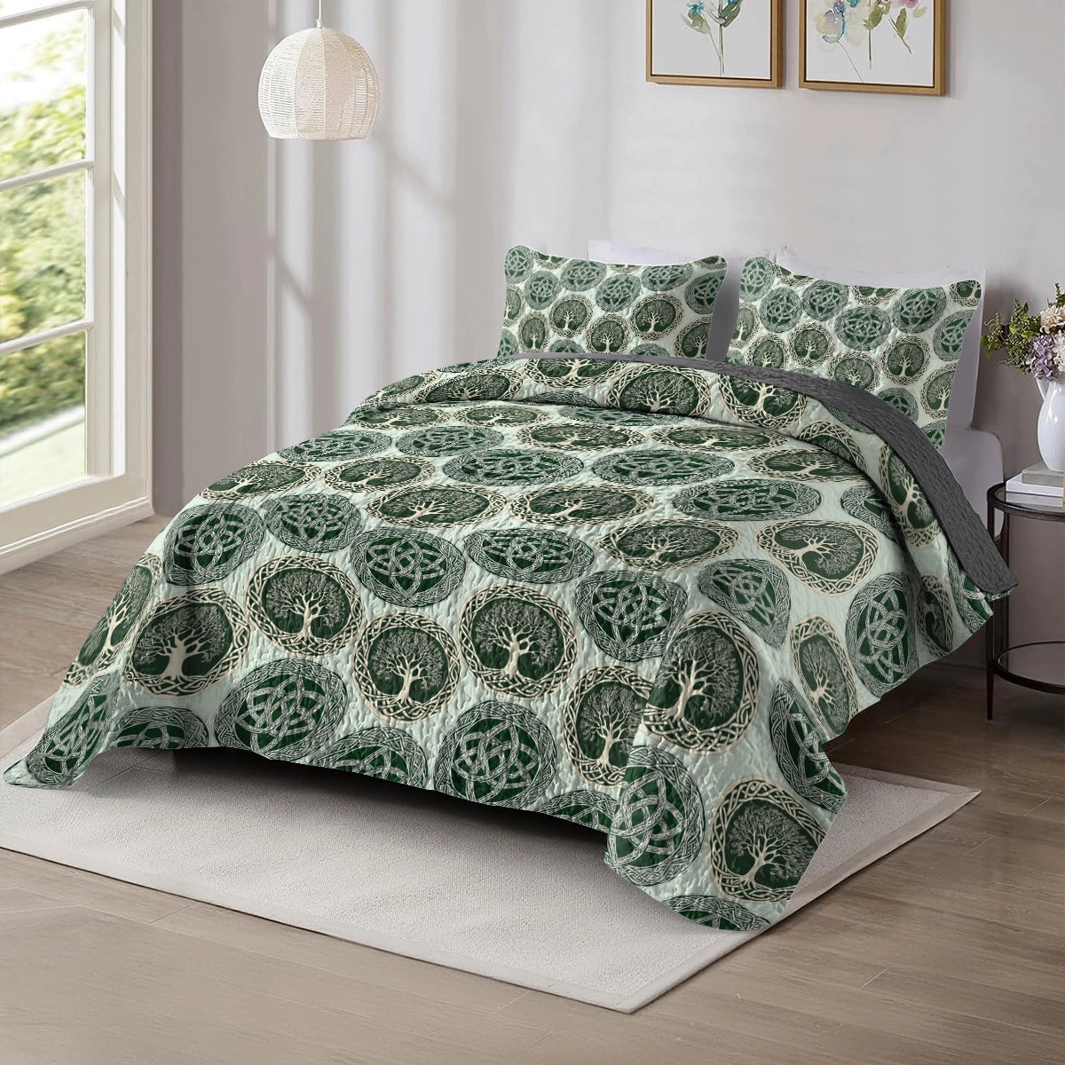 Shineful All Season Quilt 3-Piece Set - Celtic Tree of Life & Knotwork