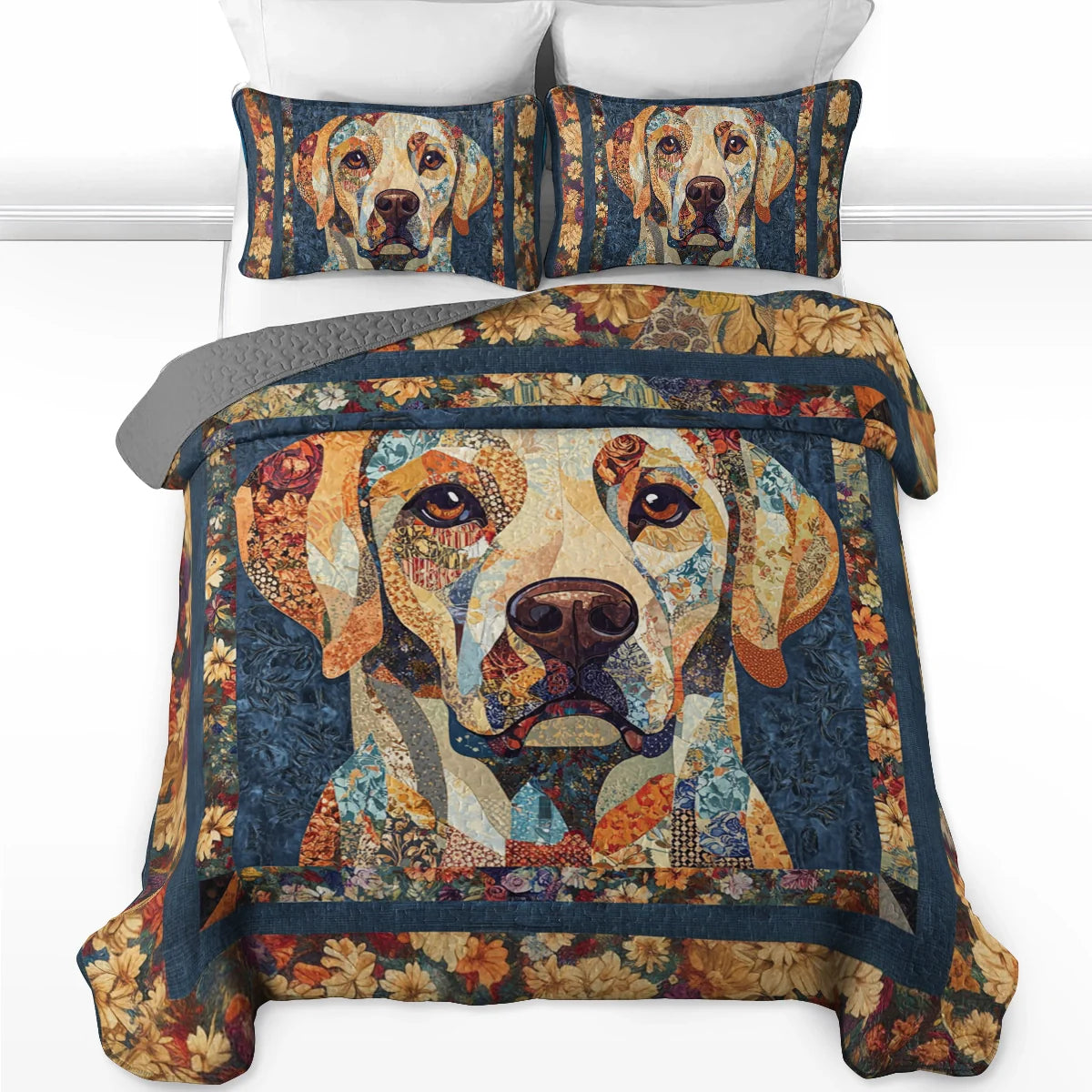 Shineful All Season Quilt 3-Piece Set Loyal Companion Labrador