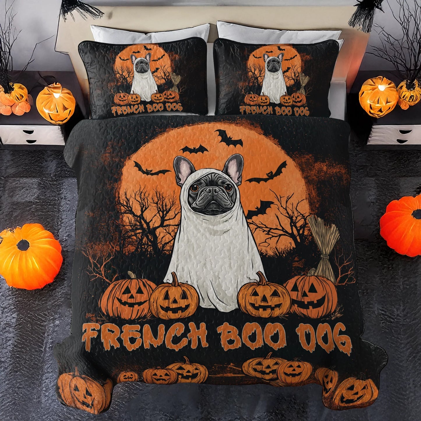Shineful All Season Quilt 3-Piece Set - Friend Boo Dog