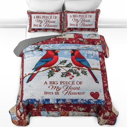 Shineful All Season Quilt 3-Piece Set Cardinal Memoria - A Heartfelt Tribute