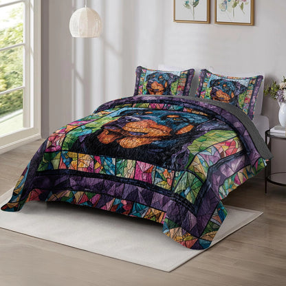 Shineful All Season Quilt 3-Piece Set - Rottie Guardian