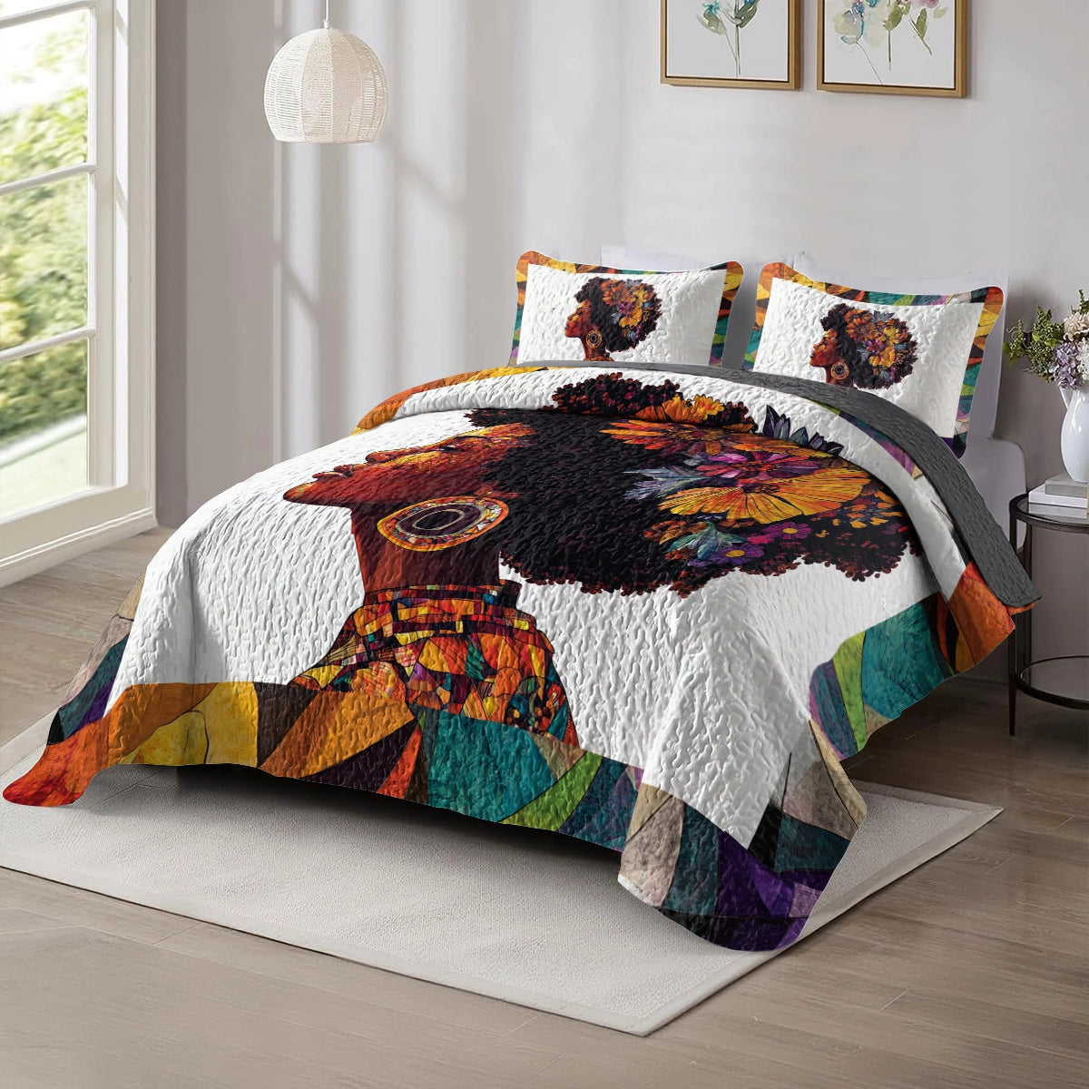 Shineful All Season Quilt 3-Piece Set - Afro Queen