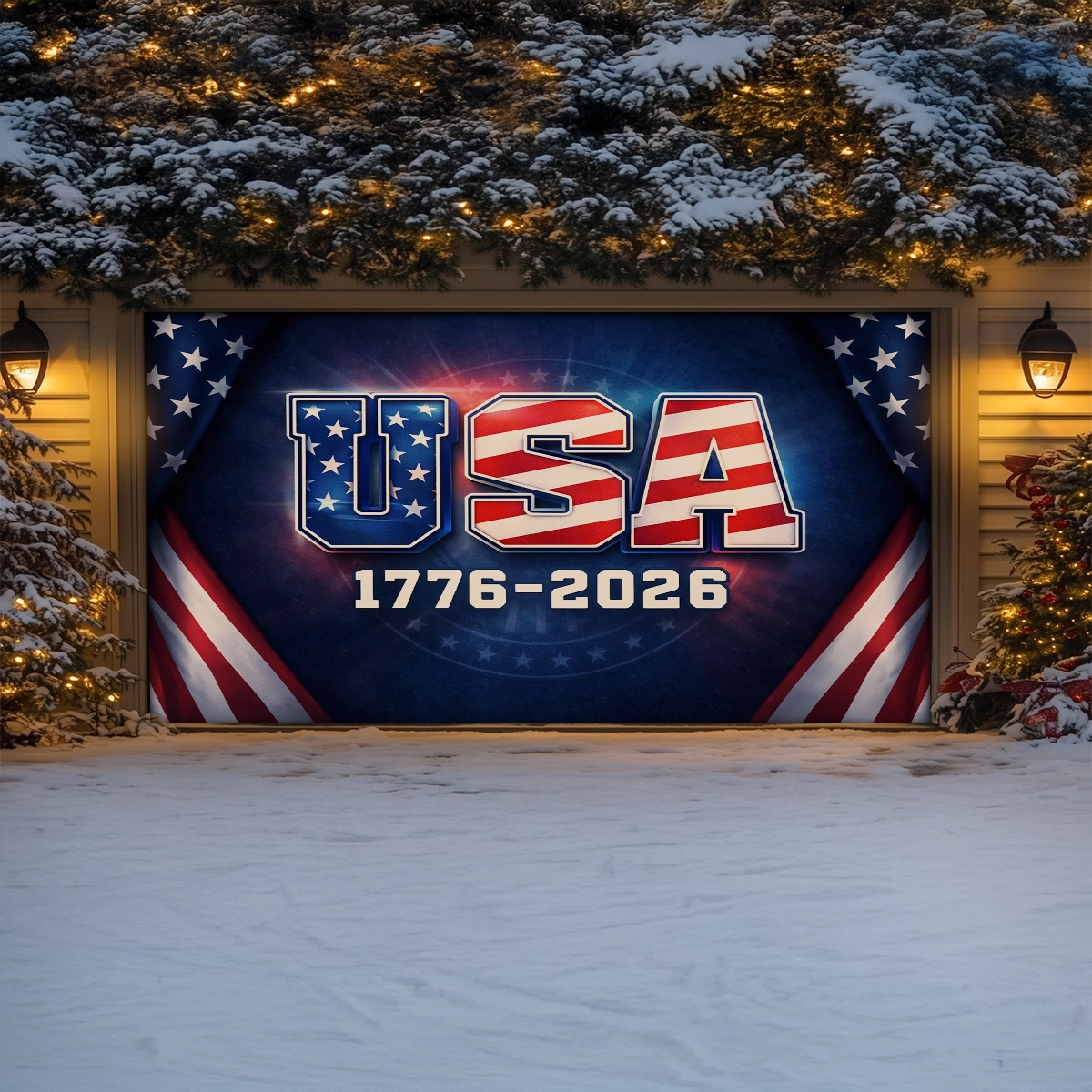 Shineful Garage Door Banner Decoration 250th Anniversary Legacy