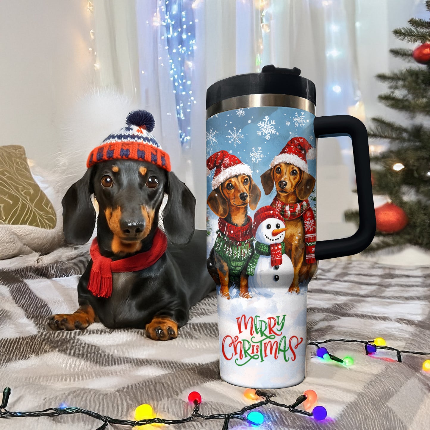 Shineful Tumbler Joyful Christmas Dachshund
