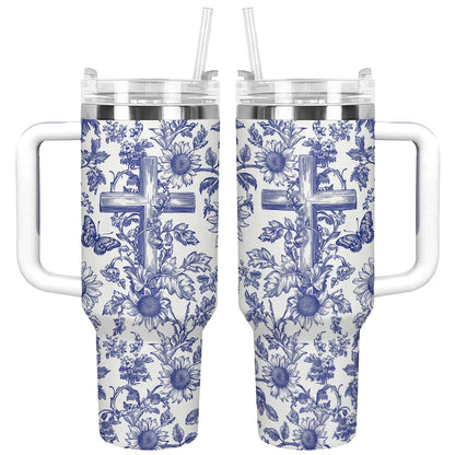 Shineful Tumbler Sunflower & Cross Blessing