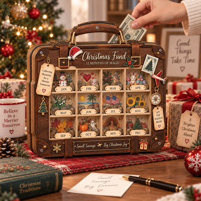 Christmas Fund Wooden Coin Bank