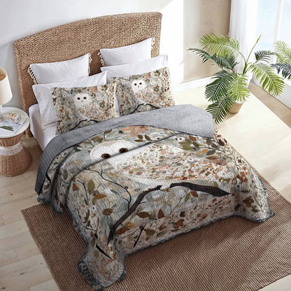 Shineful All Season Quilt 3-Piece Set Gentle Owl