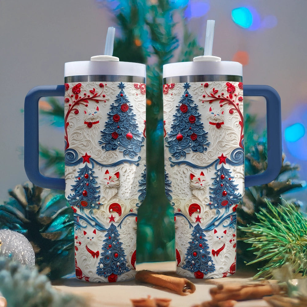 Shineful Glossy Tumbler Cat Christmas Cheer