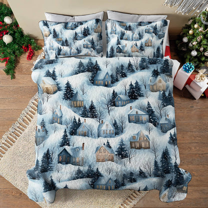 Shineful All Season Quilt 3-Piece Set Snow Village