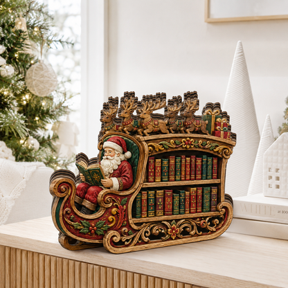 Shineful Santa Sleigh Bookshelf Custom Shape Wooden Block