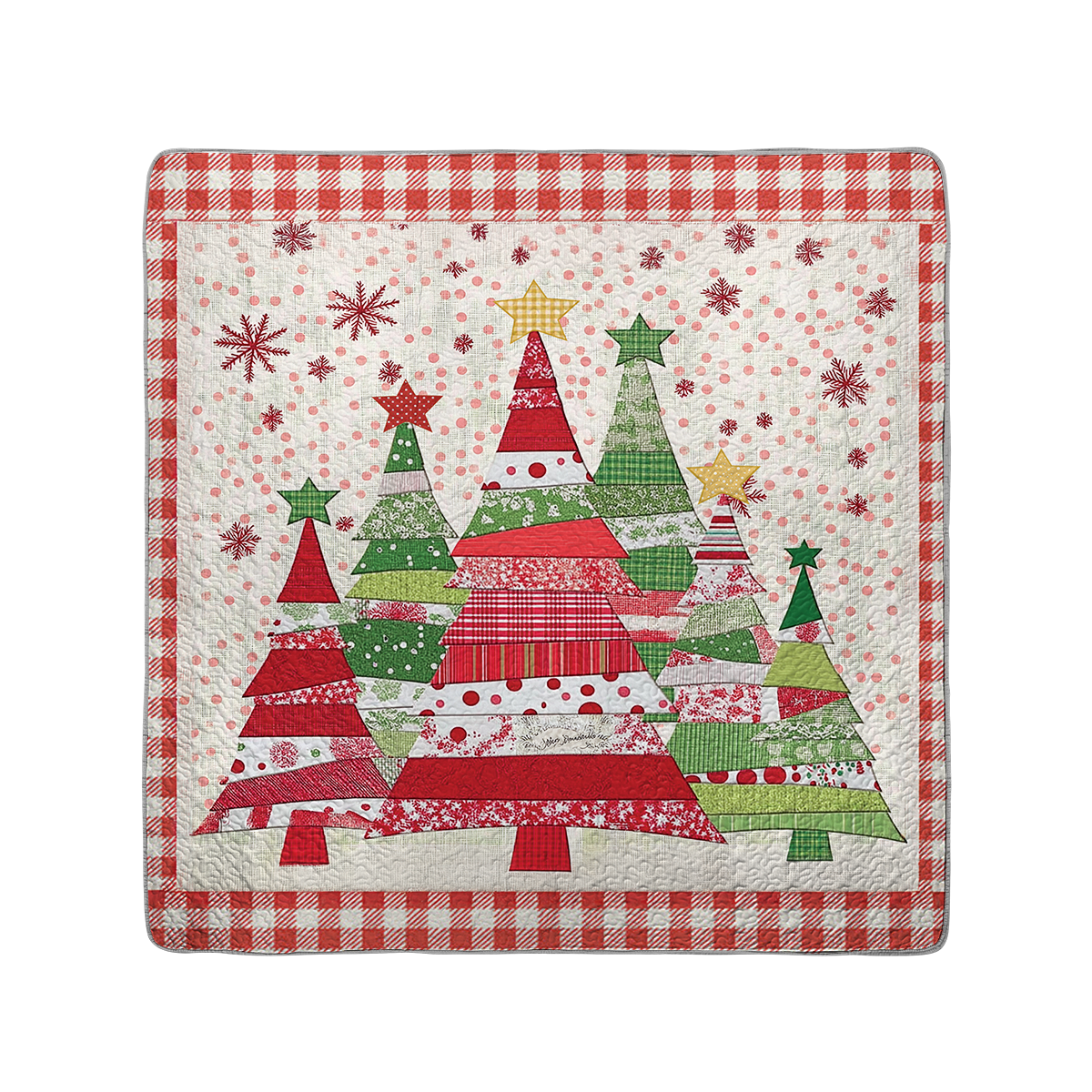 Shineful All Season Quilt 3-Piece Set Polka Dot Christmas Tree
