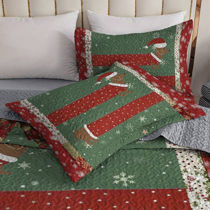 Shineful All Season Quilt 3-Piece Set Dachshund Dasher