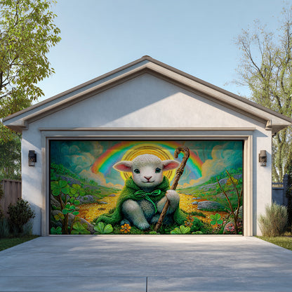 Shineful Garage Door Banner Decoration Little Lamb Blessing