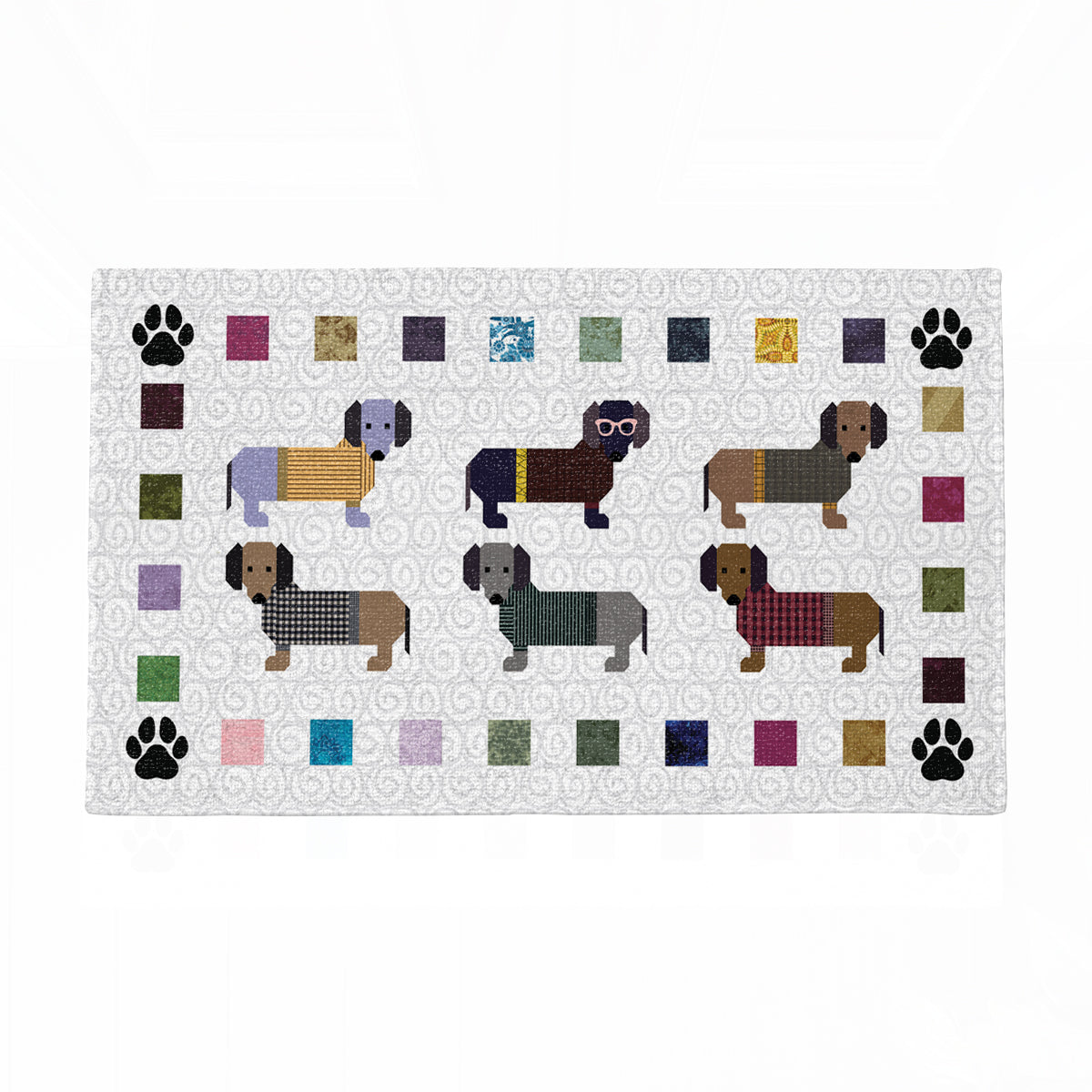 Shineful Dachshund Paws and Patches Ultra-Thin Non Skid Floor Mat, Kitchen Rugs
