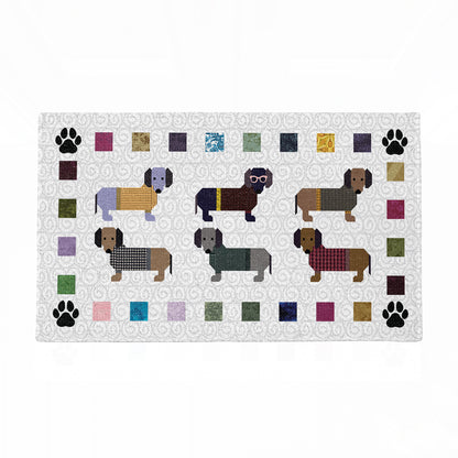 Shineful Dachshund Paws and Patches Ultra-Thin Non Skid Floor Mat, Kitchen Rugs