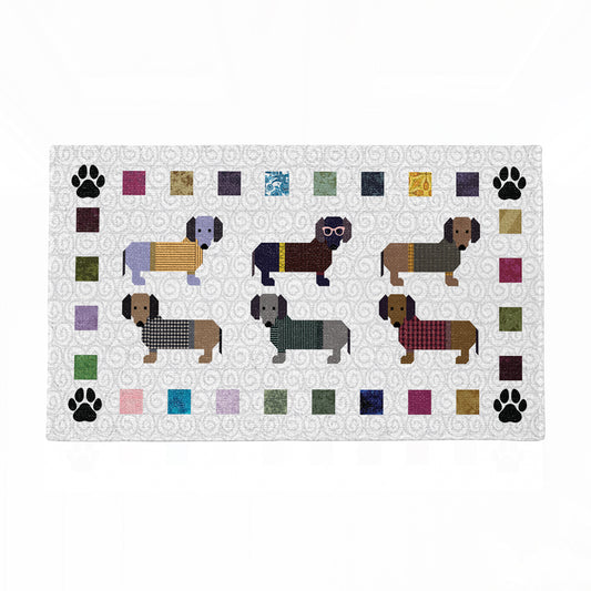 Shineful Dachshund Paws and Patches Ultra-Thin Non Skid Floor Mat, Kitchen Rugs