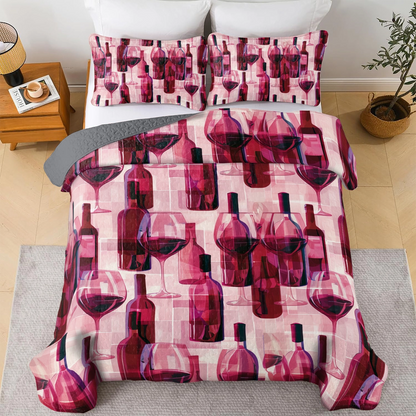 Shineful All Season Quilt 3-Piece Set Wine Lovers’ Dream