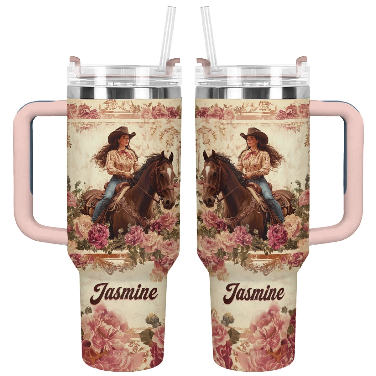 Shineful Tumbler Personalized Wild Rose Cowgirl