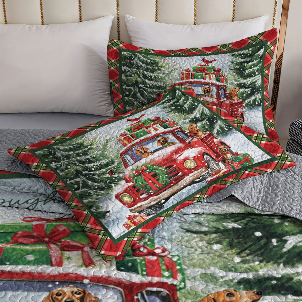Shineful All Season Quilt 3-Piece Set Dashing Dachshund