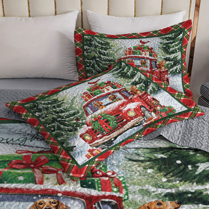 Shineful All Season Quilt 3-Piece Set Dashing Dachshund