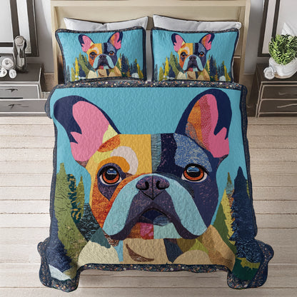 Shineful All Season Quilt 3-Piece Set - French Bulldog Artistic Retreat