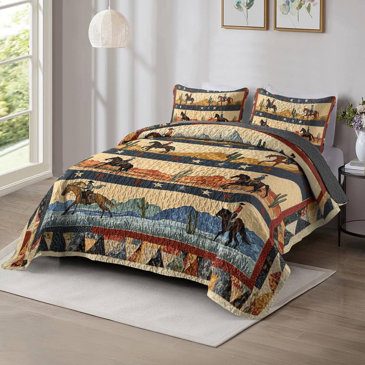 Shineful All Season Quilt 3-Piece Set - Cowboy's Journey