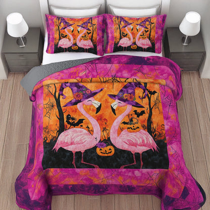 Shineful All Season Quilt 3-Piece Set Flamingo’s Bewitched Dream