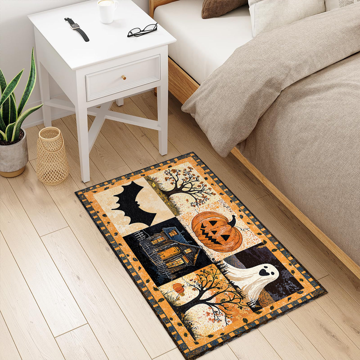 Shineful Trick Or Treat Halloween Ultra-Thin Non Skid Floor Mat, Kitchen Rugs