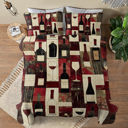Shineful All Season Quilt 3-Piece Set Angelic Wine
