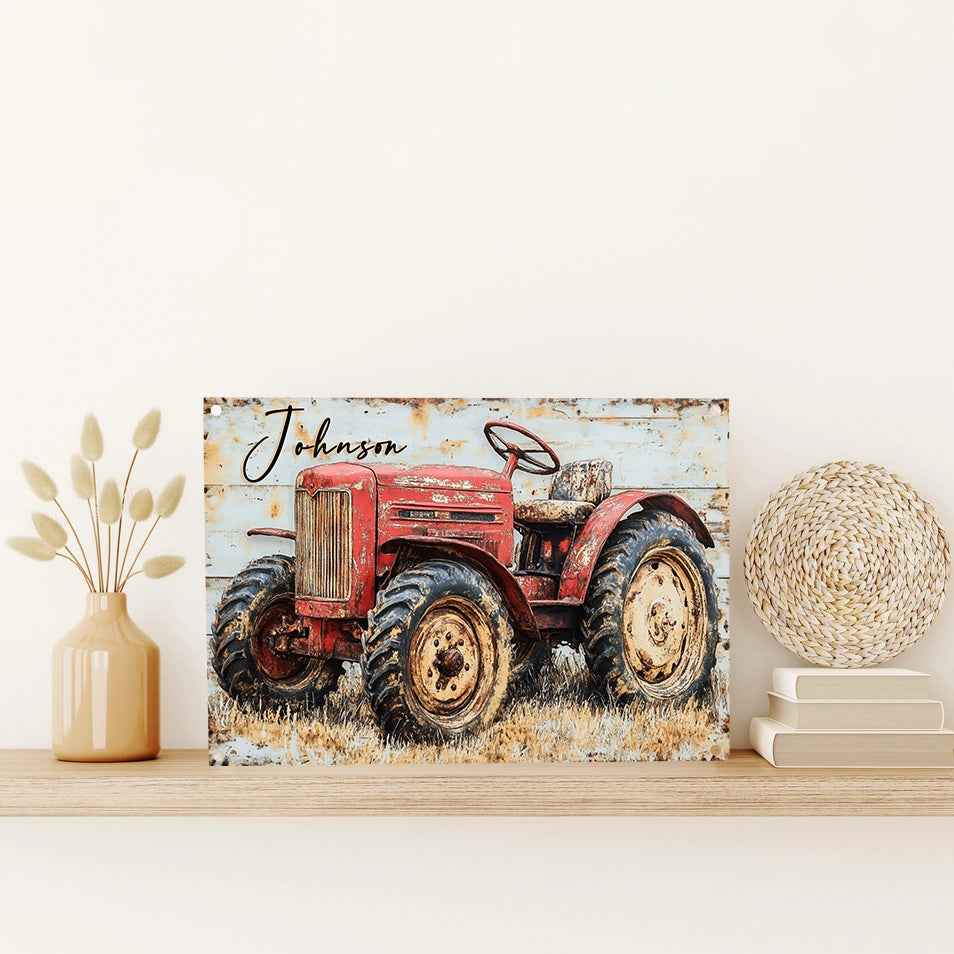 Shineful 2D Metal Sign Personalized Rustic Tractor