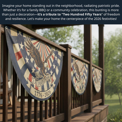 Shineful Decorative Fan Flag Bald Eagle Freedom – 1776–2026 Patriotic