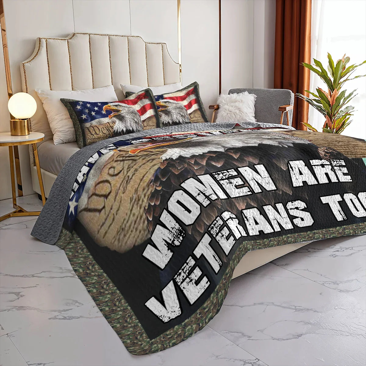 Shineful All Season Quilt 3-Piece Set - Women Veteran Tribute
