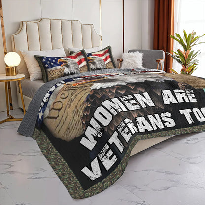Shineful All Season Quilt 3-Piece Set - Women Veteran Tribute